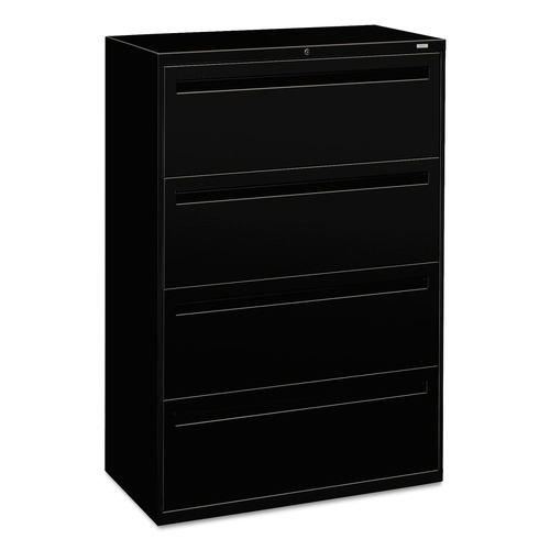 Office Filing Cabinets & Shelves | HON H784.L.P Brigade 700 Series 36 in. x 18 in. x 52.5 in. 4-Drawer Lateral File - Black image number 0