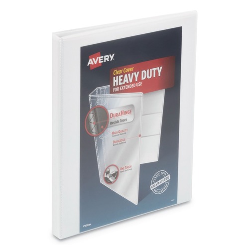 Clearance Center | Avery 79767 3 One Touch Slant Rings 0.5 in. Capacity 11 in. x 8.5 in. Heavy-Duty View Binder with DuraHinge - White image number 0