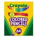 Arts & Crafts Supplies | Crayola 683364 3.3 mm 2B Short Colored Pencils Hinged Top Box with Built-in Pencil Sharpener - Assorted Lead and Barrel Colors (64/Set) image number 0