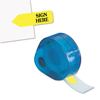  | Redi-Tag B81014 Sign Here Arrow Message Page Flags in Dispenser - Yellow (120/Pack)