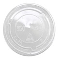 Cups and Lids | Karat C-KC78TS 8 oz. to 10 oz. Cold Cup X Straw Hole PET Lids - Clear (1000/Carton) image number 0