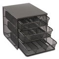 Desktop Organizers | Safco 3275BL 11.5 in. x 8.25 in. x 8.25 in. 7 Compartments 3 Drawer Hospitality Organizer - Black image number 0