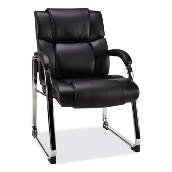 Alera ALEHD4319 Hildred Series 25 in. x 28.94 in. x 37.8 in. Guest Chair - Black Seat/Back/Chrome Base