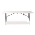 Office & Office Supplies | Alera 65606 96 in. x 30 in. x 29.25 in. Fold in Half Plastic Folding Table - White image number 4