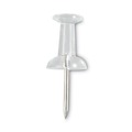 Push Pins | Universal UNV31306 3/8 in. Plastic Push Pins - Clear (400/Pack) image number 1