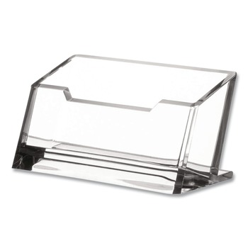 Kantek AD-30 4.1 x 1.9 x 2.1 Acrylic Business Card Holder, Holds 80 Cards - Clear