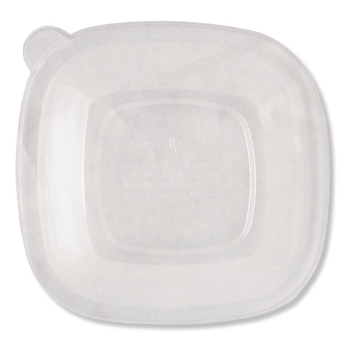 Food Trays, Containers, and Lids | World Centric BQLCS24 8.8 in. x 8.8 in. PLA Lids for Fiber Bowls - Clear (200/Carton) image number 0