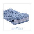 Mops | Boardwalk BWK2024B #24 Cotton/Synthetic Fiber Cut-End Standard Mop Head - Blue (12/Carton) image number 5