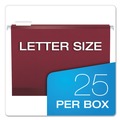 Just Launched | Pendaflex 04152 1/5 BUR 1/5-Cut Tabs Colored Reinforced Hanging Letter Folders - Burgundy (25/Box) image number 4