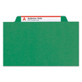 File Folders | Smead 19097 Pressboard Eight-Section Top Tab Classification Folders - Legal, Green (10/Box) image number 0