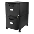 Office Filing Cabinets & Shelves | Storex 61312B01C 14.75 in. x 18.25 in. x 26 in. 2 Legal/Letter-Size File Drawers Mobile Filing Cabinet - Black image number 1