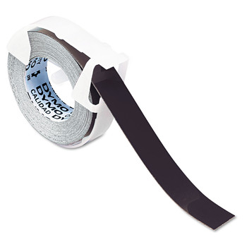 DYMO 520109 0.37 in. x 9.8 ft. Self-Adhesive Glossy Labeling Tape for Embossers - Black (1-Roll)