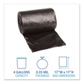 Trash & Waste Bins | Boardwalk H3417RKKR01 4 Gallon 0.35 mil 17 in. x 17 in. Perforated Roll Low-Density Waste Can Liners - Black (50 Bags/Roll, 20 Rolls/Carton) image number 2
