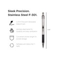 Pens | Zebra 27110 F-301 Fine 0.7 millimeter Retractable Ballpoint Pen - Black Ink/Stainless Steel/Black Barrel (1-Dozen) image number 2