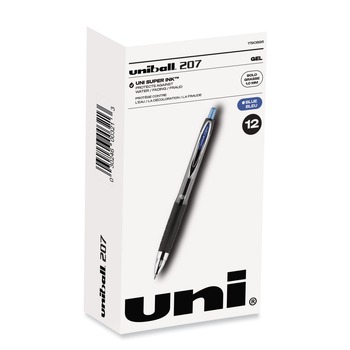 uni-ball 1790896 Signo 207 Retractable Bold 1 mm Gel Pen - Blue (1-Dozen)