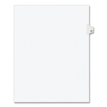 Avery 01056 11 in.x 8.5 in. 10-Tab Avery Style 56 Preprinted Legal Exhibit Side Tab Index Dividers - White (25/Pack)