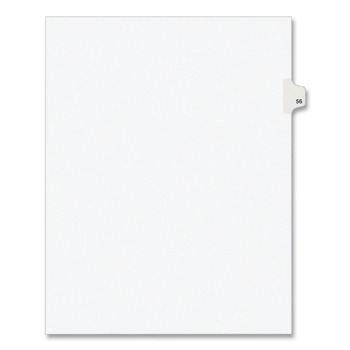 Avery 01056 11 in.x 8.5 in. 10-Tab Avery Style 56 Preprinted Legal Exhibit Side Tab Index Dividers - White (25/Pack)