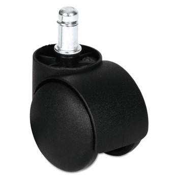 OFFICE CHAIR CASTERS | Alera ALECASTERHT1 1-1/2 in. B Stem Dual Wheel Hooded Casters - Matte Black (5/Set)