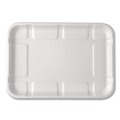 Food Trays, Containers, and Lids | Eco-Products EP-MP2SNFA 8.5 in. x 6.2 in. x 0.5 in. Sugarcane Fiber Meat and Produce Food Trays - White (400/Carton) image number 3