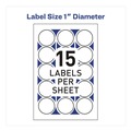 Labels | Avery 05247 1 in. Diameter Printable Mailing Seals - White (15/Sheet, 40 Sheets/Pack) image number 6