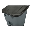 Trash & Waste Bins | Rubbermaid Commercial FG9W2700GRAY Brute 50 Gallon Square Molded Plastic Rollout Container - Gray image number 5