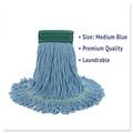 | Boardwalk BWK502BLCT 5 in. Headband Super Loop Cotton/Synthetic Fiber Wet Mop Head - Medium , Blue (12/Carton) image number 6
