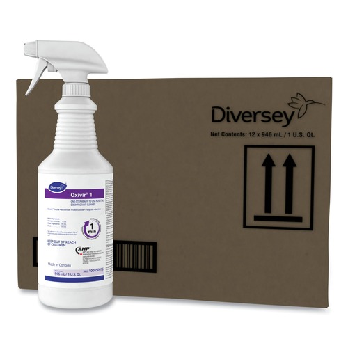 Cleaning & Janitorial Supplies | Diversey Care 100850916 32 oz. Spray Bottle Oxivir 1 RTU Disinfectant Cleaner (12/Carton) image number 0