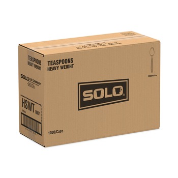 SOLO HSWT-0007 Impress Heavyweight Polystyrene Teaspoons - White (1000/Carton)