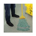  | Boardwalk BWK503GNNB Premium Standard Cotton/Rayon Fiber Mop Head - Large, Green (12/Carton) image number 8