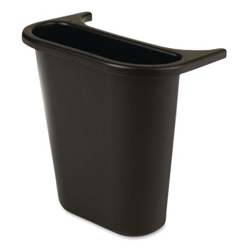 Rubbermaid Commercial FG295073BLA Rectangular Saddle Basket Recycling Bin - Black