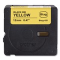 Labels | Brother P-Touch BTAG631 0.47 in. x 13.1 ft. Genuine P-Touch BTAG Label Tapes - Black on Yellow image number 3