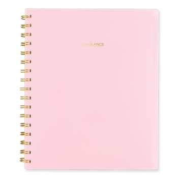 AT-A-GLANCE 109980527 13-Month: Jan 2026 to Jan 2027 8.81 in. x 7.88 in. Harmony Weekly/Monthly Poly Planner - Pink Cover