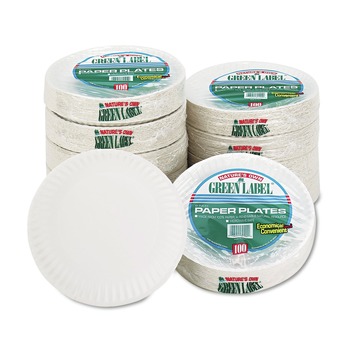 TABLETOP AND SERVEWARE | AJM Packaging Corporation 10100 9 in. Paper Plates - White (100/Pack, 10 Packs/Carton)