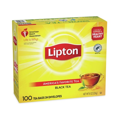 Beverages & Drink Mixes | Lipton TJL00291 Tea Bags - Black (100/Box) image number 0