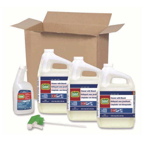 Bleach | Comet 02291 1 Gallon Bottle Cleaner with Bleach (3-Piece/Carton) image number 0