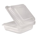 Food Trays, Containers, and Lids | Karat FP-HC99PP-1C Polypropylene Plastic Hinged Container 9.35 x 9.22 x 3.17 Clear Plastic 50/Pack 4 Packs/Carton image number 5