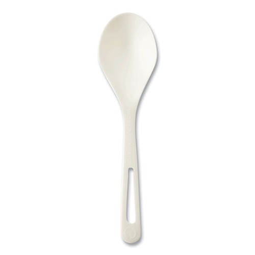 Cutlery | World Centric SO-PS-B TPLA Compostable Cutlery Soup Spoon - White (1000/Carton) image number 0