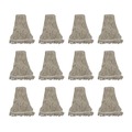 Just Launched | Boardwalk BWK432C 32 oz. Pro Loop Web/Tailband Premium Standard Mop Head - White (12/Carton) image number 0