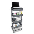 Office Filing Cabinets & Shelves | Vertiflex VF51025 15.25 in. x 11 in. x 18.5 in. to 39 in. Adjustable Multi-Use Storage Cart and Stand-Up Workstation - Gray image number 0