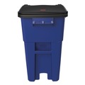 Trash & Waste Bins | Rubbermaid Commercial FG9W2700BLUE Brute 50 Gallon Square Plastic Rollout Container - Blue image number 1