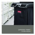 Cleaning Carts | Rubbermaid Commercial 2202530 10.5 in. x 16.8 in. x 33 in. 30 Gallon Fabric Cleaning Cart Bag for Rubbermaid Commercial Housekeeping and Janitorial Carts - Black (4/Carton) image number 2