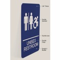 Floor Signs & Safety Signs | Headline Sign 7771 6 x 9 Unisex Restroom ADA Sign - Blue Face/White Graphics image number 3