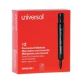 Permanent Markers | Universal UNV07051 Broad Chisel Tip Permanent Marker - Black (1 Dozen) image number 0
