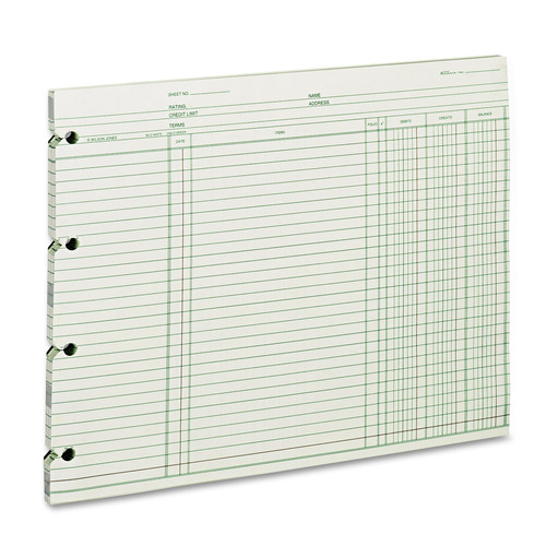 Notebooks & Pads | Wilson Jones WGN2DA Loose Sheet 9.25 in. x 11.88 in. Accounting Sheets - Green (100/Pack) image number 0