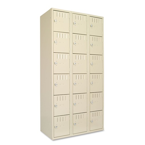 Office Filing Cabinets & Shelves | Tennsco BS6-121812-C-SND 36 in. x 18 in. x 72 in. Triple Stack Box Compartments - Sand image number 0