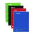 Notebooks & Pads | Universal UNV66624 10.5 in. x 8 in. 1-Subject Wide/Legal Rule Wirebound Notebook - Assorted Cover Colors (4/Pack) image number 1