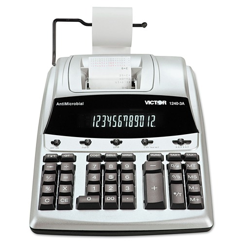 Calculators | Victor 1240-3A Black/Red Print 4.5 Lines/Sec Antimicrobial Printing Calculator image number 0