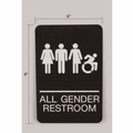 Floor Signs & Safety Signs | Headline Sign 7781 6 x 9 All Gender Restroom ADA Sign - Black Face/White Graphics image number 2