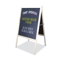 Chalkboards | Flipside 31222 25 in. x 24 in. x 48.5 in. Black Chalkboard Marquee Sign - Black, Natural Wood Frame image number 2