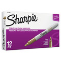 Permanent Markers | Sharpie 1823887 Fine Bullet Tip Metallic Fine Point Permanent Markers - Gold (1-Dozen) image number 3